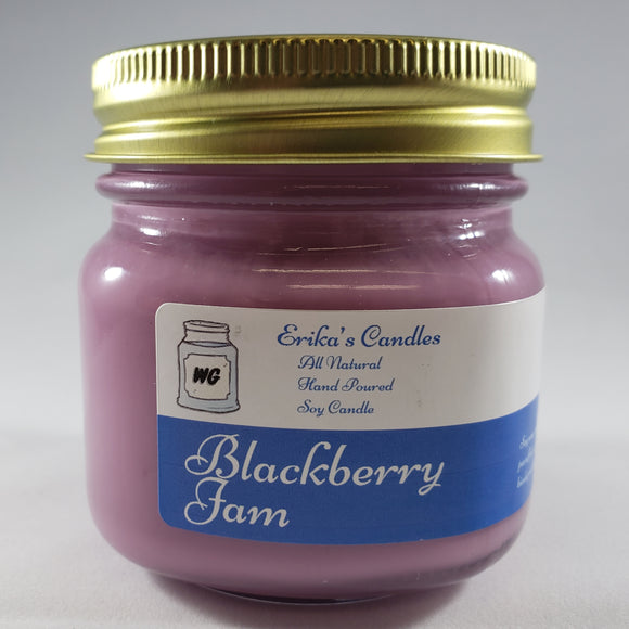 Blackberry Jam All Natural Hand Poured Soy Wax Mason Jar Candle