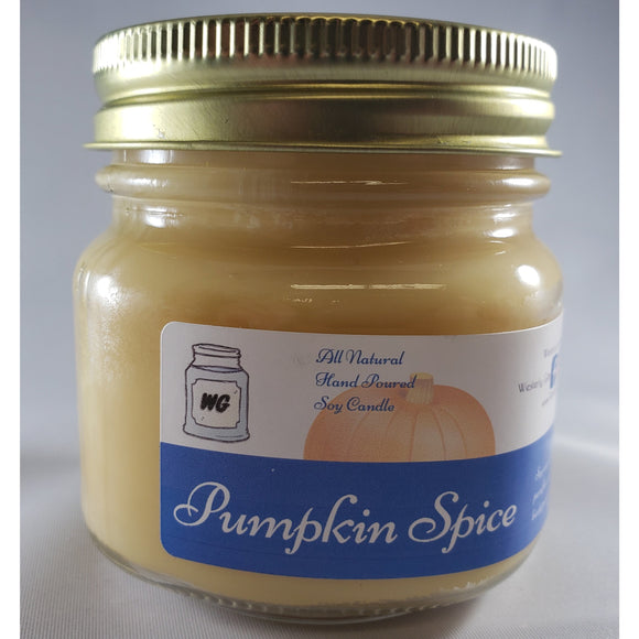 Pumpkin Spice All-Natural Hand Poured Soy Wax Mason Jar Candle