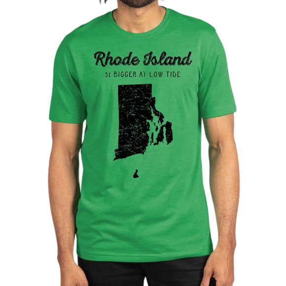 T-shirt Rhode Island Pride - Motif Ancre Et Phare - Bleu Marine, Jaune Citron, Corail - Coton, Coupe Classique - 3