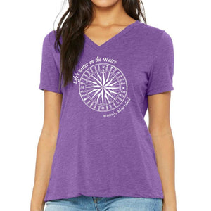 Life’s Better on the Water Purple Tri-blend Women’s V-Neck Tee
