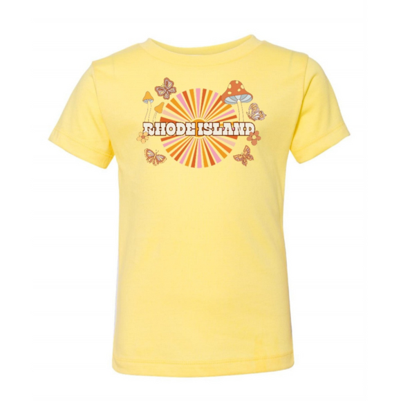 Groovy Rhode Island Yellow Vintage Toddler Tee