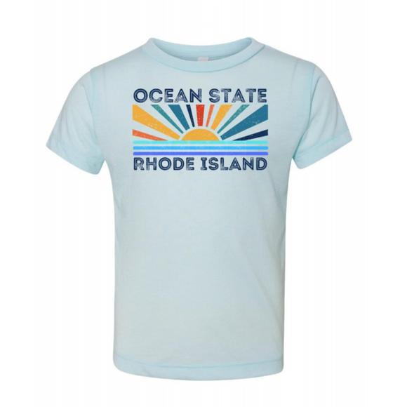 Ocean State Rhode Island Ice Blue Tri-Blend Toddler Tee
