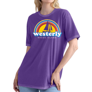 Rainbow Sailboat Purple Rush Soft Washed Vintage Tee