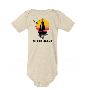 Tranquil Seas Sailing Heather Dust Baby One Piece