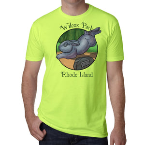 Wilcox Park Rabbit Neon Heather Green Unisex Tee