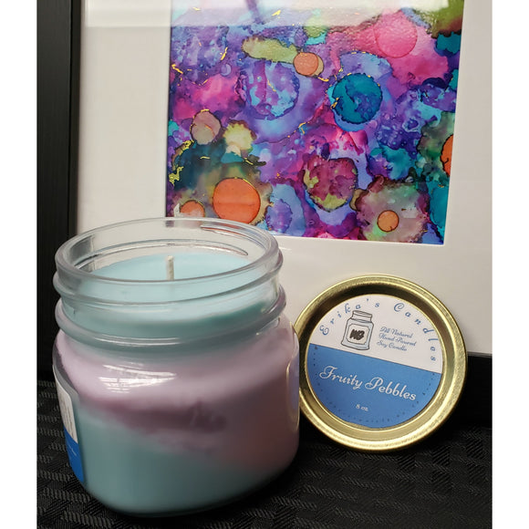 Fruity Pebbles All-Natural Hand Poured Soy Wax Mason Jar Candle