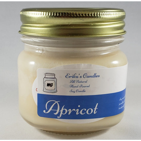 Apricot All Natural Hand Poured Soy Wax Mason Jar Candle