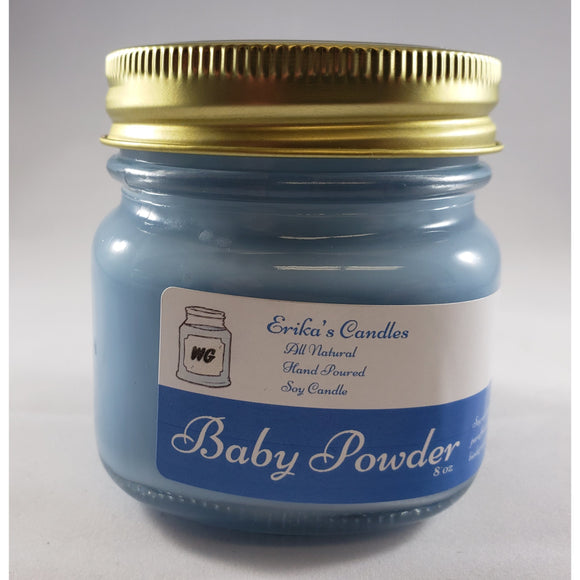Baby Powder All-Natural Hand Poured Soy Wax Mason Jar Candle