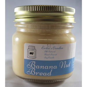 Banana Nut Bread All-Natural Hand Poured Soy Wax Mason Jar Candle