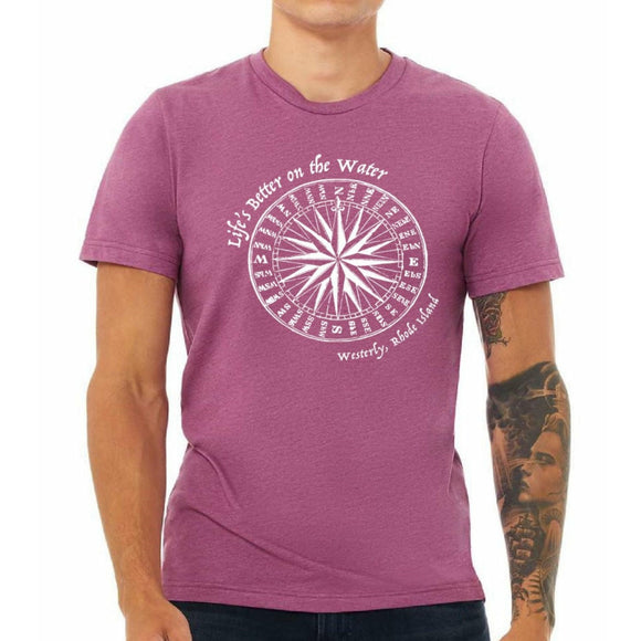 Life's Better on the Water Heather Magenta Unisex Jersey Tee