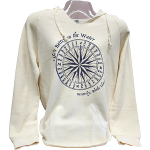 Life's Better on the Water Bone White Women's Vintage Wave Wash Hoodie