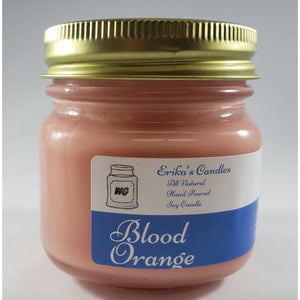 Blood Orange All Natural Hand Poured Soy Wax Mason Jar Candle