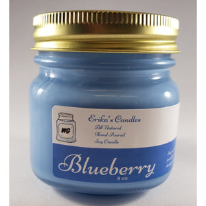 Blueberry All Natural Hand Poured Soy Wax Mason Jar Candle