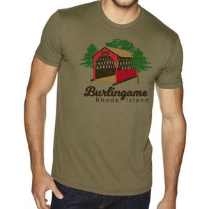 Burlingame Military Green Sueded Unisex Tee