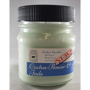 Cactus Flower and Jade All-Natural Hand Poured Soy Wax Mason Jar Candle