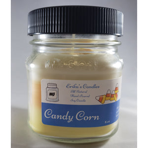 Candy Corn All-Natural Hand Poured Soy Wax Mason Jar Candle