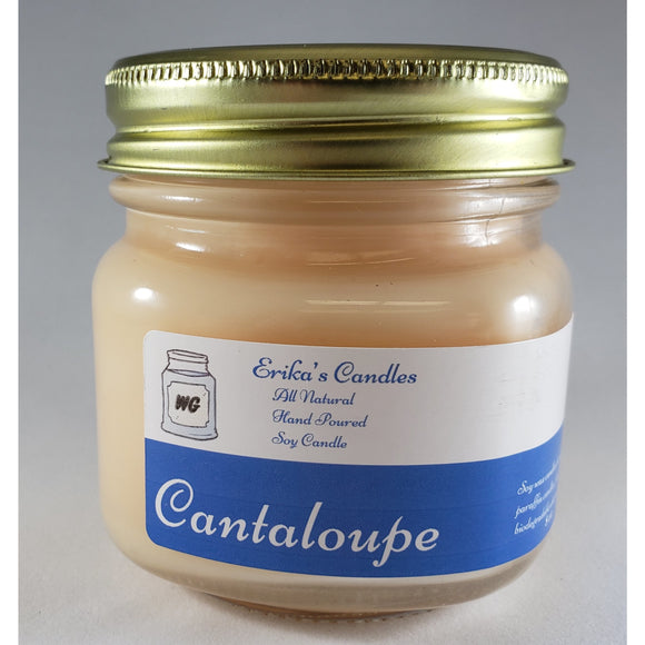 Cantaloupe All Natural Hand Poured Soy Wax Mason Jar Candle