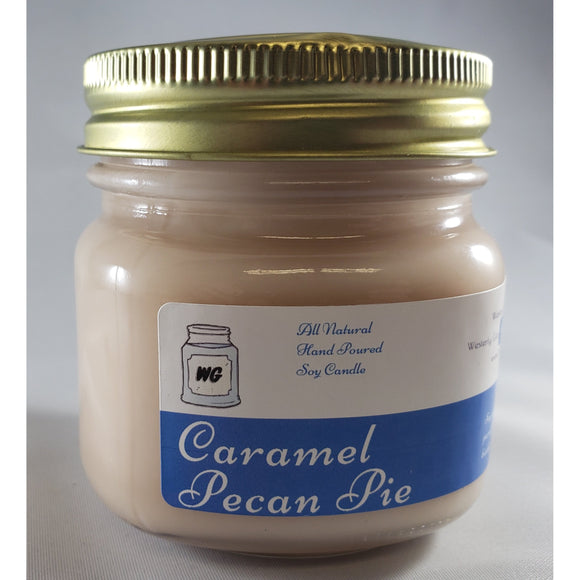 Caramel Pecan Pie All-Natural Hand Poured Soy Wax Mason Jar Candle