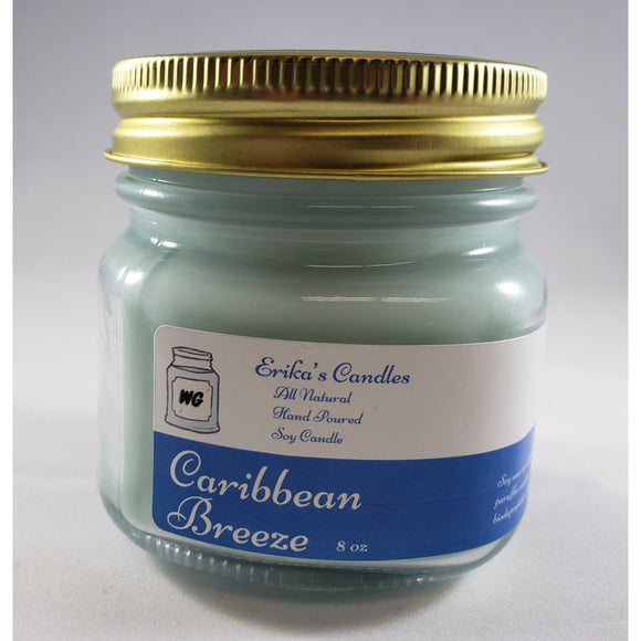Caribbean Breeze All-Natural Hand Poured Soy Wax Mason Jar Candle