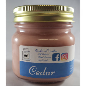 Cedar All-Natural Hand Poured Soy Wax Mason Jar Candle