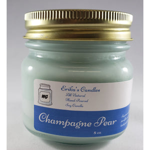 Champagne Pear All Natural Hand Poured Soy Wax Mason Jar Candle