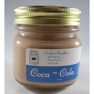 Coco~Cola All Natural Hand Poured Soy Wax Mason Jar Candle