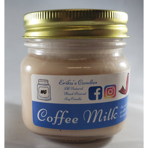 Coffee Milk All-Natural Hand Poured Soy Wax Mason Jar Candle