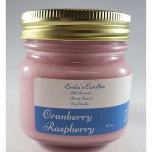 Cran Raspberry All Natural Hand Poured Soy Wax Mason Jar Candle