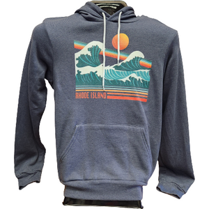 Crashing Waves Heather Navy Vintage Unisex Pullover Hoodie