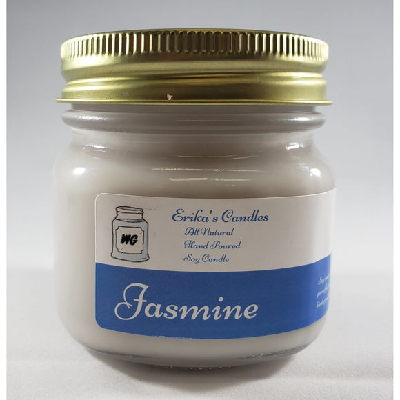 Jasmine All Natural Hand Poured Soy Wax Mason Jar Candle