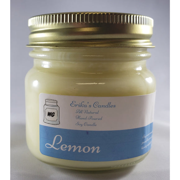 Lemon All-Natural Hand Poured Soy Wax Mason Jar Candle