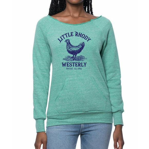 Little Rhody Kelly Green Women's Eco Tri-blend Fleece Raglan Sweatshirt