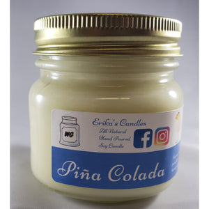 Pina Colada All-Natural Hand Poured Soy Wax Mason Jar Candle