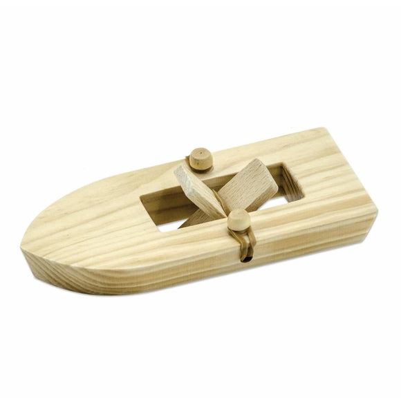 Rubber Band Powered Classic Wooden Boat