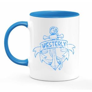Westerly Anchor White and Light Blue 11 Oz. Ceramic Coffee Mug